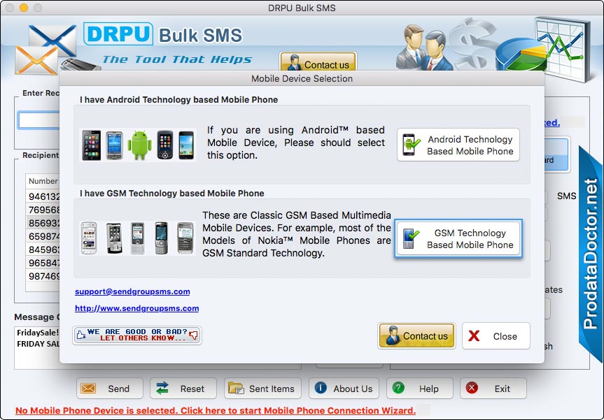 Mac Bulk SMS Software for GSM Phones