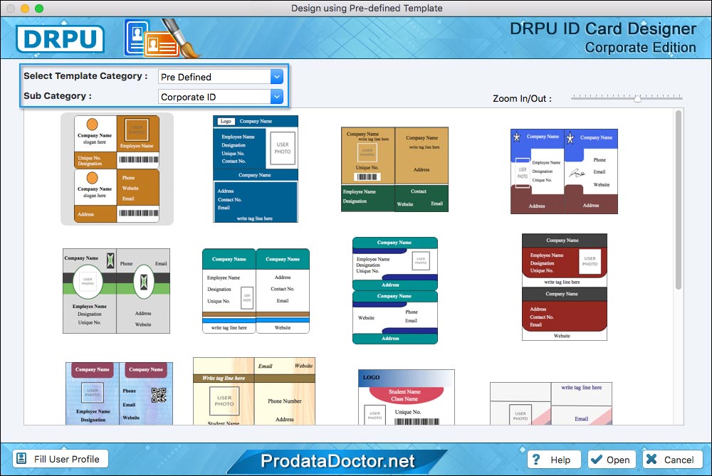 Choose Pre-defined Templates