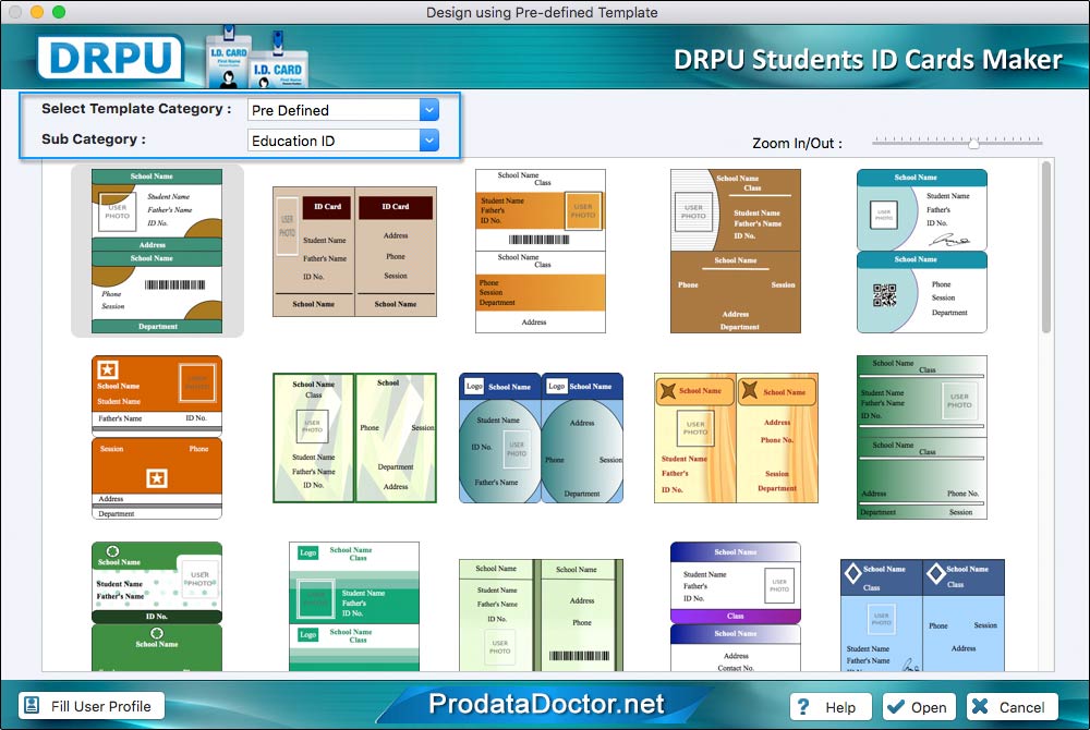 Choose Pre-defined Templates