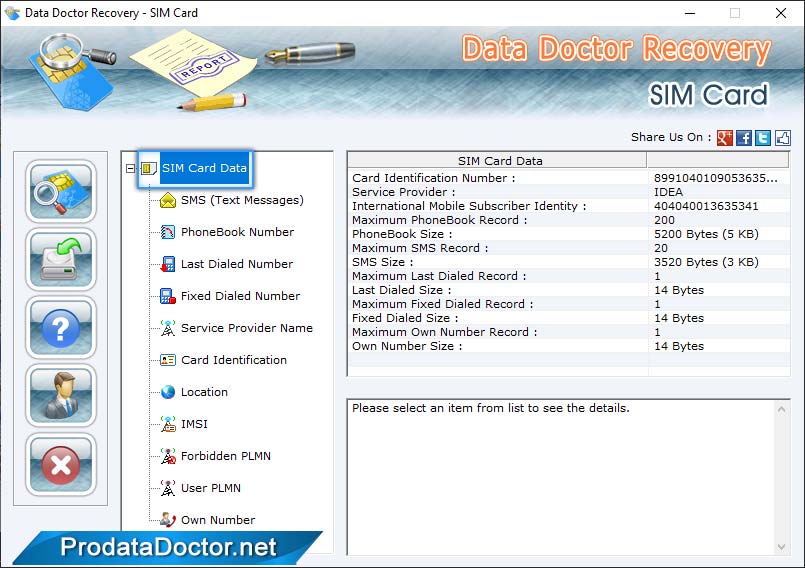 Sim Card Data