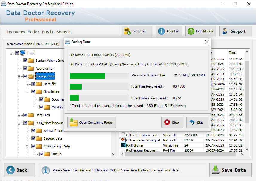Scanning Recoverd Data